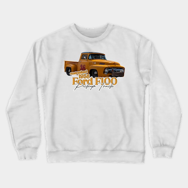 Customized 1956 Ford F100 Pickup Truck Crewneck Sweatshirt by Gestalt Imagery